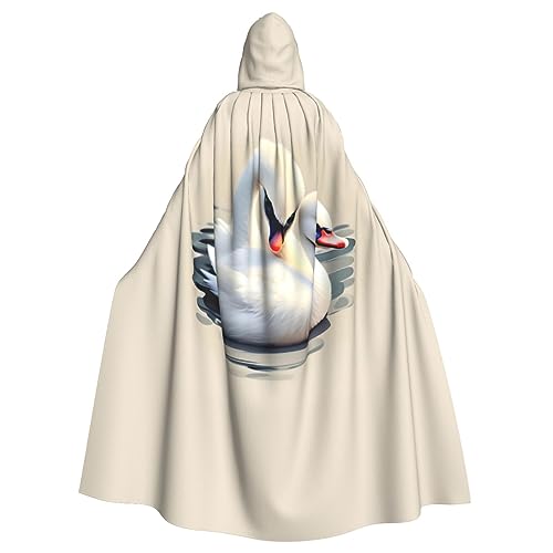 STejar Cute Little Swan Halloween Adult Hooded Cape Hooded Robe Cape Women's Men's Halloween Dress Up Party Cosplay Costumes, Black, One Size von STejar