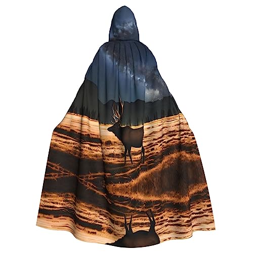 STejar Elch In The Meadow Halloween Adult Hooded Cape Hooded Robe Cape, Women Men Halloween Dress Up Party Cosplay Costumes. von STejar