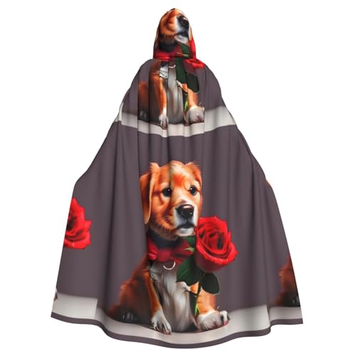 STejar Gentleman-Like Hund Halloween Erwachsene Kapuzenumhang Kapuze Robe Umhang Damen Herren Halloween Dress Up Party Cosplay Kostüme Schwarz, Schwarz, Einheitsgröße von STejar