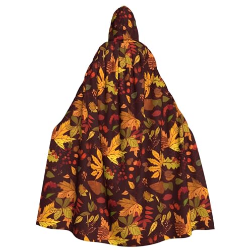 STejar Herbst Blätter Halloween Erwachsene Kapuzenumhang Kapuzenmantel Umhang Damen Herren Halloween Dress Up Party Cosplay Kostüme von STejar