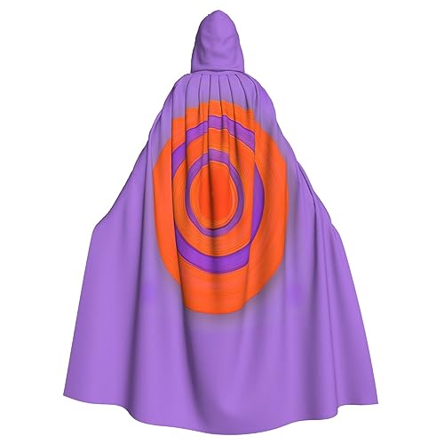 STejar Orange Circle Center Halloween Erwachsene Kapuzenumhang Kapuze Robe Umhang Damen Herren Halloween Dress Up Party Cosplay Kostüme Schwarz Einheitsgröße von STejar