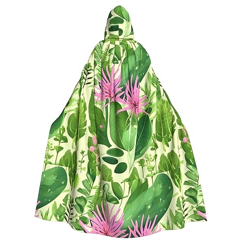 STejar Rosa Pflanze Blumen Halloween Erwachsene Kapuzenumhang Kapuzenmantel Umhang Damen Herren Halloween Dress Up Party Cosplay Kostüme von STejar