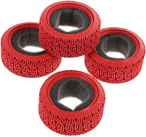 SUAVER 4pcs 1/10 RC Gummireifen 68mm Auto Rallyereifen für 1:10 RC On Road Car Tamiya HSP HPI Kyosho 1/16 RC Rally Car (rot) von SUAVER