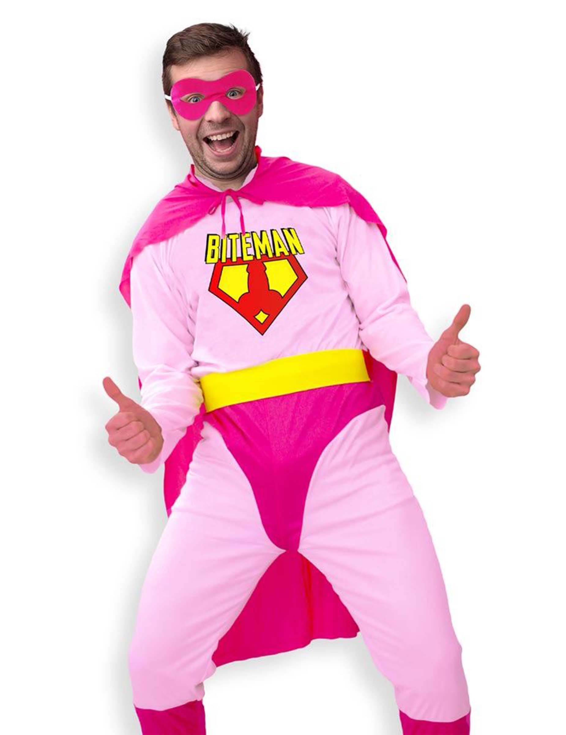 Biteman Herrenkostüm rosa-pink-gelb Biteman Herrenkostüm rosa-pink-gelb von SUD TRADING