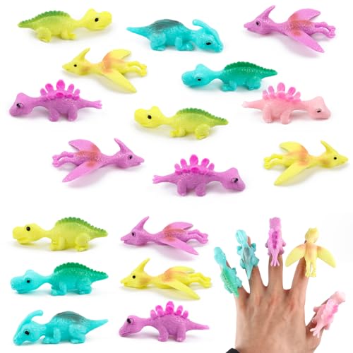 20 Stück Fliegen Dinosaurier Spielzeug, Fliegende Dinosaurier Schleuder Spielzeug, Slingshot Dinosaur Finger Toys, Schleuder-Dinosaurier-Finger Spielzeug, Finger Dinosaurier für Kinder Geschenk (B) von SUEHBEXF