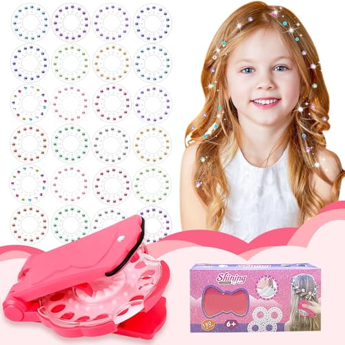 Hair Bedazzler Kit with 360 Hair Gems Diamond Hair Machine Hair Gemstone Styler Machen Sie Ihr Haar bunt und auffällig Glam Styling-Werkzeug für Mädchen Kinder Geburtstag Geschenke von SUFANG