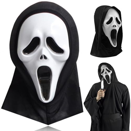 Ghostface Maske Halloween Scream Maske Ghost Face Maske Halloween Scary Movie Maske für Halloween Karneval Kostüm Party Parade von SUFANG