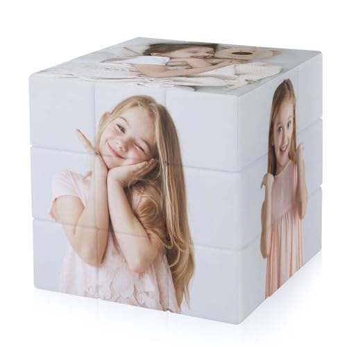 Benutzerdefinierter Fotowürfel, personalisierter, individueller rotierender Würfel mit 6 Fotocollagen, Geschenke zur Schreibtischdekoration im Homeoffice, für Kinder 5,7 x 5,7 x 5,7 cm von SUIBOZ
