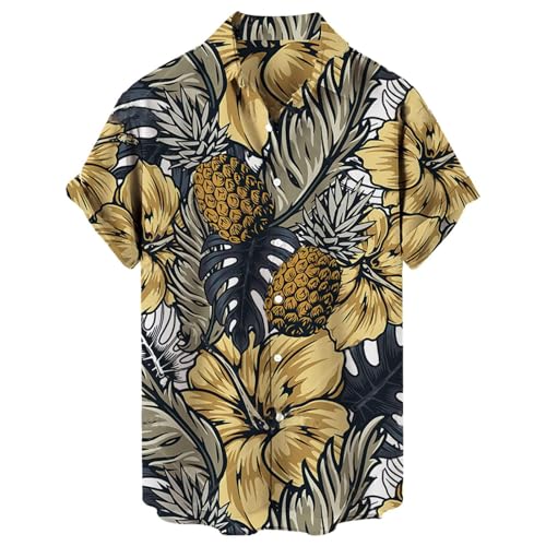 Hawaii-Hemd, Strandhemd, Herren, Sommer, bedruckt, Button-Down-T-Shirt, normale Passform, tropisches Hemd, 70er-Jahre, Hawaii-Shirt, 70er-Jahre, Hawaii-Shirt, Party, Urlaub, Aloha-Kostüm, von SUIBOZ