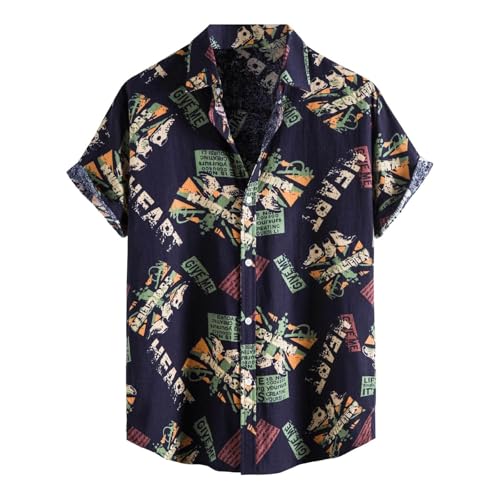 Hawaii-Hemd, Strandhemd, Herren, Sommer, bedruckt, Button-Down-T-Shirt, normale Passform, tropisches Hemd, 70er-Jahre, Hawaii-Shirt, 70er-Jahre, Hawaii-Shirt, Party, Urlaub, Aloha-Kostüm, von SUIBOZ