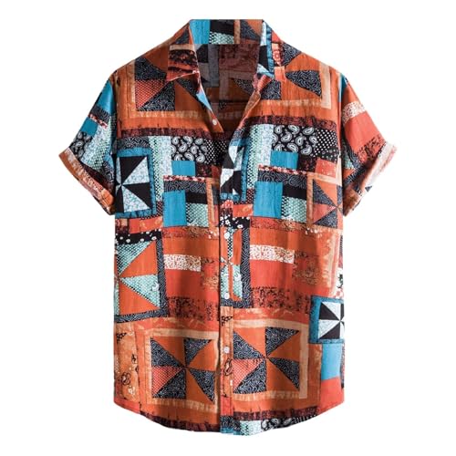 Hawaii-Hemd, Strandhemd, Herren, Sommer, bedruckt, Button-Down-T-Shirt, normale Passform, tropisches Hemd, 70er-Jahre, Hawaii-Shirt, 70er-Jahre, Hawaii-Shirt, Party, Urlaub, Aloha-Kostüm, von SUIBOZ