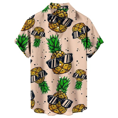 Hawaii-Hemd, Strandhemd, Herren, Sommer, bedruckt, Button-Down-T-Shirt, normale Passform, tropisches Hemd, 70er-Jahre, Hawaii-Shirt, 70er-Jahre, Hawaii-Shirt, Party, Urlaub, Aloha-Kostüm, von SUIBOZ