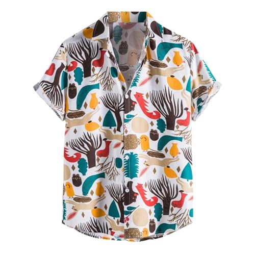 Hawaii-Hemd, Strandhemd, für Herren, Sommer, bedruckt, Knopfleiste, normale Passform, tropisches Hemd, 70er-Jahre, Hawaii-Shirt, 70er-Jahre, Hawaii-Shirts für Herren, 7, 3XL von SUIBOZ