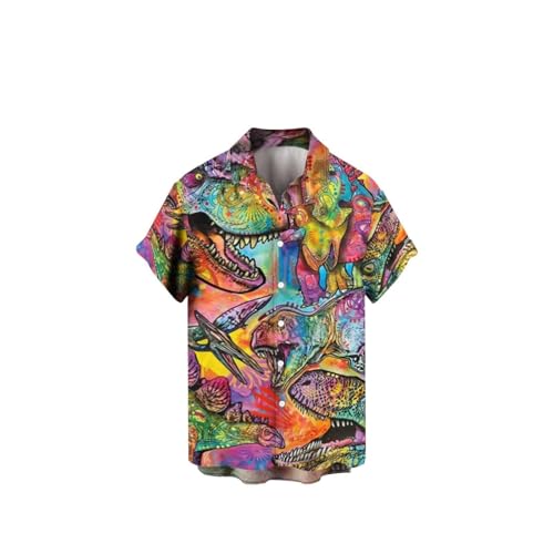 Hawaii-Hemden für Herren, hässlich bedruckt, kurzärmelig, Strandhemd, Button-Down-T-Shirt, normale Passform, tropisches Hemd, 70er-Jahre-Shiteshirts, Party, Urlaub, Aloha-Kostüm, Hawaii-Hemden für von SUIBOZ