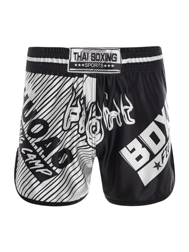 Muay Thai Shorts für Kinder, Mädchen, Boxen, Kickboxen, MMA, Training, Satin, Kampf-Shorts, BJJ (F, 9-10 Jahre) von SUIBOZ