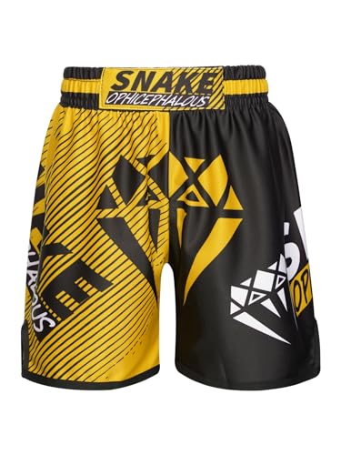 Muay Thai Shorts für Kinder Jungen Mädchen Boxen MMA Käfig Kampf Kampfsport Kickboxen (Typ D, 15-16 Jahre) von SUIBOZ