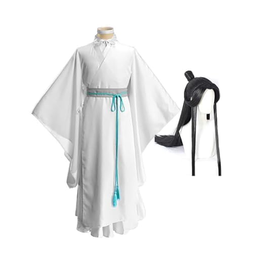 SUIBOZ Tian Guan Ci Fu Xie Lian Cosplay-Kostüm, Anime, alte Hanfu-Outfits mit Perücke für Halloween-Party-Auftritte (Xie Lian Cosplay-Kostüm + Perücke, XL) von SUIBOZ