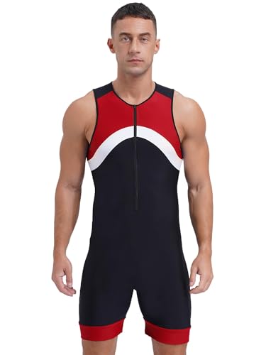 Surf One Piece One Piece Eng Neoprenanzug Einteiler Badeanzug Herren (Rot, XXL) von SUIBOZ