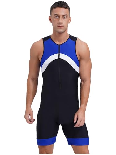 Surf One Piece Tight Wetsuit Badeanzug für Herren (Blau, M) von SUIBOZ