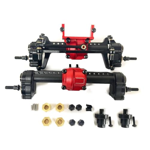 SUIOPPYUW 2 Stück Aluminiumlegierung Hinterachse für FCX24 1/24 Crawler CNC RC Auto Zubehör Ersatzteile RC Upgrade Teil, Schwarz von SUIOPPYUW