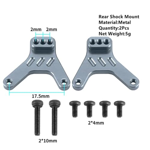 SUIOPPYUW 2 stücke Aluminium Legierung Stoßdämpfer Halterung Für 1/18 Jimny Crawler Stetige RC Auto Zubehör Ersatz Teile RC Upgrade Teil, Titan von SUIOPPYUW