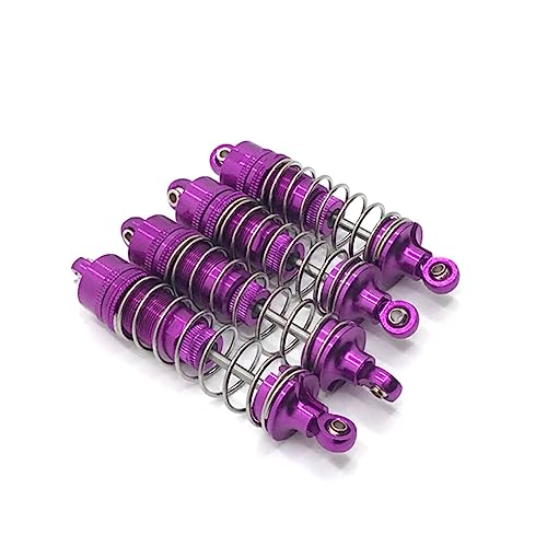 SUIOPPYUW 4 Stück 1/10 RC Auto Stoßdämpfer Upgrade vorne hinten Modifikationssatz Dämpferbaugruppe Ersatz für WLtoys 104001, Violett von SUIOPPYUW