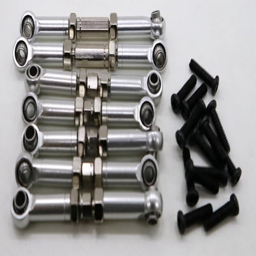 SUIOPPYUW 7 stücke 1/16 Aluminium Legierung Lenkstange Set Für 731 732 733 734 Radstand RC Auto Zubehör ersatz Teile, Silber von SUIOPPYUW