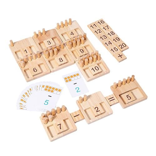 SUIOPPYUW Sensorisches Brettspiel, Vielzahl von mathematischen Aktivitäten, Familienspiele, Lernspielzeug, Holzbrett, Mathematik, Kinder, ungiftig von SUIOPPYUW