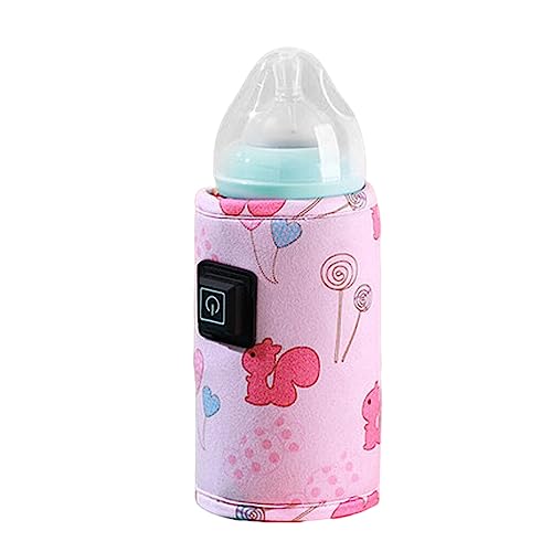 SUIOPPYUW USB betriebener bedruckter Babyflaschenwärmer, automatisch, Kleinkinder, Milch, Wasser, Wärmeabdeckung, Reisen, Camping, Kindergarten, Typ 2 von SUIOPPYUW