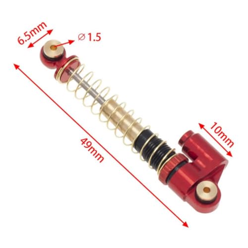 SUIOPPYUW Vorne Hinten Stoßdämpfer Für TRX4 SCX24 RR10 90048 Aluminium Legierung Crawler Glatt 1 stücke RC Auto Zubehör Ersatzteile, Rot von SUIOPPYUW