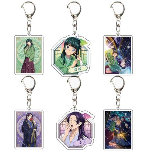 6 Stück Tagebücher Der Apothekerin Schlüsselanhänger Maomao Action Figures Key Chain Kollektionen Mode Tasche Charms von SUJEBRAN