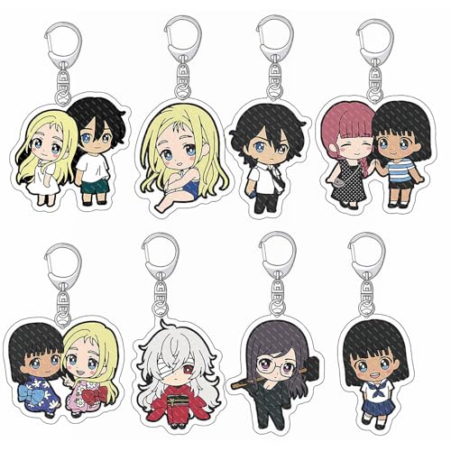 8 Set Summer Rendering Schlüsselanhänger Anime Action Figures Key Chain Kollektionen Niedliche Tasche Charms von SUJEBRAN