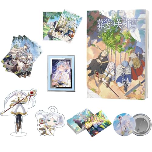 Frieren Sammlungen - Anime Poster Stand Artbook Schlüsselanhänger Badge Karte Box - Frieren Figuren Dekorationen Cosplay Accessories von SUJEBRAN