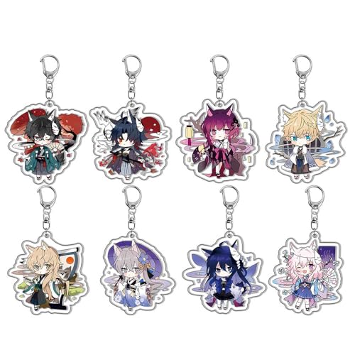 Honkais Stars Rail Schlüsselanhänger Anime Figur Cosplay Key Chain Collektionen Niedliche Tasche Charms 8 Set von SUJEBRAN