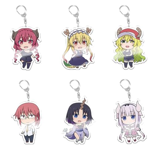 Miss Kobayashis Dragon Maids Schlüsselanhänger Anime Action Figures Keychain Kollektionen Figur Tasche Charms 6 Set von SUJEBRAN