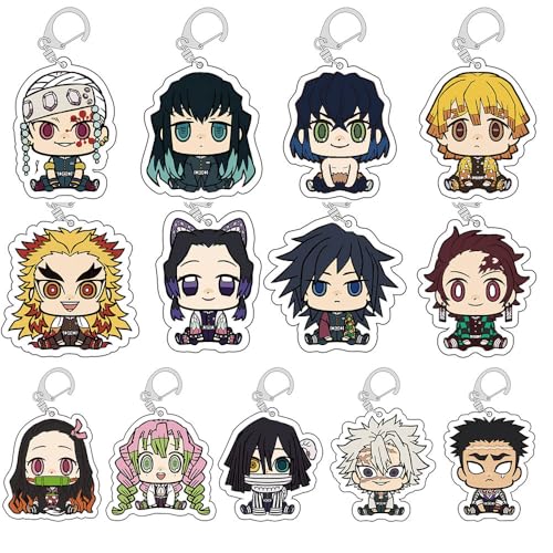 SUJEBRAN 13 Ghost Slayers Figures Schlüsselanhänger Anime Figur Keychain Ghost Slayers Tasche Car Key Accessories von SUJEBRAN