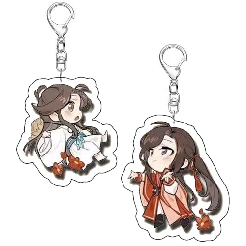 SUJEBRAN 2 Heaven Official's Blessings Schlüsselanhänger Anime Figur Hua Cheng Xie Lian Keychain Tasche Car Key Accessories von SUJEBRAN