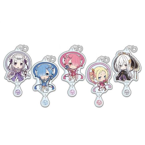 SUJEBRAN 5 Pack ReZeros Schlüsselanhänger Anime ReZeros Figur Rem Key Chain Kollektionen Niedliche Tasche Charms von SUJEBRAN