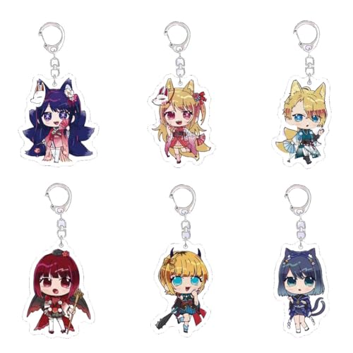 SUJEBRAN 6 Oshi Noko Animal Thema Schlüsselanhänger Hoshino Ai Cosplay Keychain Oshi Noko Accessories Spielzeug von SUJEBRAN