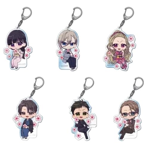 SUJEBRAN 6 Set Meine Ganz Besondere Hochzeit Schlüsselanhänger Anime Figur Keychain Niedliche Tasche Car Key Charms von SUJEBRAN