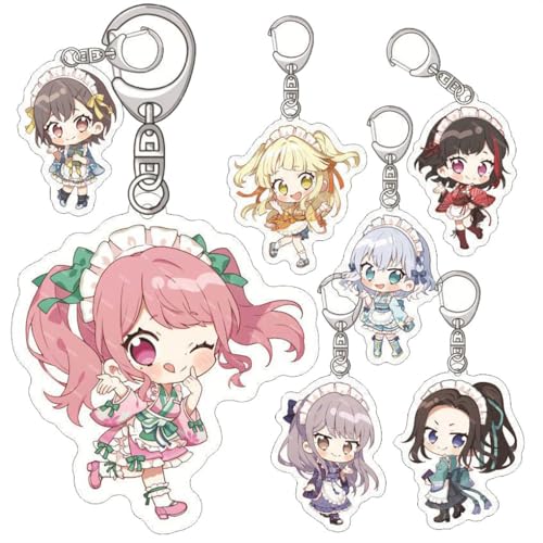 SUJEBRAN 7 Pack BanG Dreams Figures Schlüsselanhänger Anime Keychain Collektionen Tasche Car Key Charms von SUJEBRAN