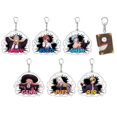 SUJEBRAN 7 Undead Unlucky Schlüsselanhänger Anime Figur Keychain Undead Unlucky Mode Tasche Car Key Charms von SUJEBRAN