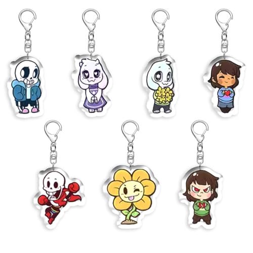 SUJEBRAN 7 Understale Schlüsselanhänger Game Figur Key Chain Kollektionen Understale Sans Understale Niedliche Tasche Charms von SUJEBRAN