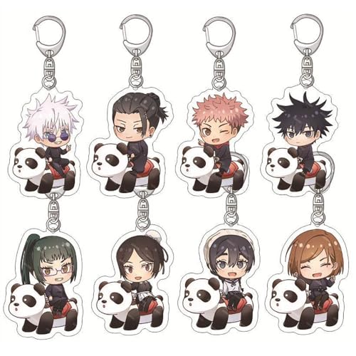 SUJEBRAN 8 Jujutsu Anime Schlüsselanhänger Jujutsu Figur Shoko Kaise Geto Anhänger Keychain Accessories Tasche Car Key Pendent von SUJEBRAN