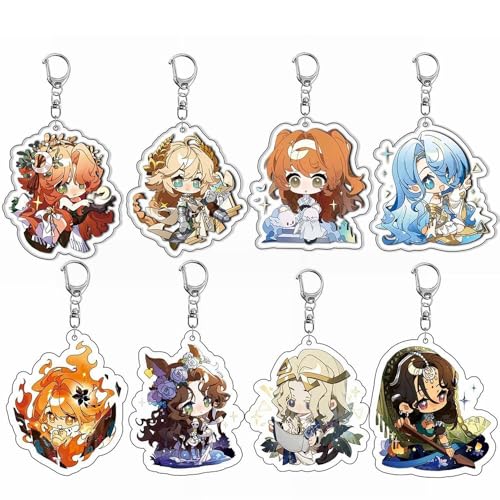 SUJEBRAN 8 Pack Revers1999 Schlüsselanhänger Anime Figur Key Chain Kollektionen Niedliche Tasche Anhänger von SUJEBRAN