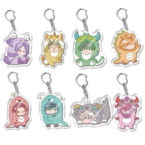 SUJEBRAN 8 Set Bleu Locks Pyjama Figures Schlüsselanhänger Anime Niedliche Key Chain Collektionen Car Key Accessories von SUJEBRAN