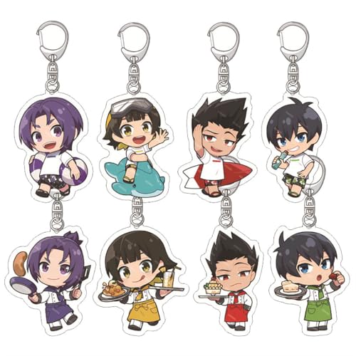 SUJEBRAN 8 Set Bleu Locks Schlüsselanhänger Anime Figur Cosplay Key Chain Collektionen Niedliche Tasche Charms von SUJEBRAN