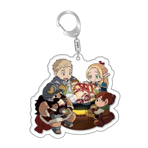 SUJEBRAN Delicious Dungeon Meshi Figure Schlüsselanhänger Anime Figur Marcille Laios Cosplay Keychain Tasche Accessories (6) von SUJEBRAN