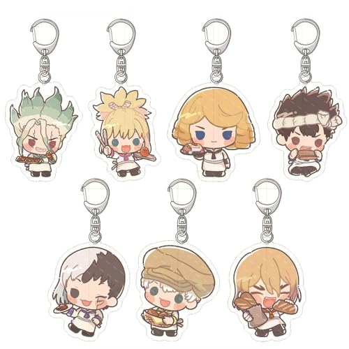 SUJEBRAN DrStones Figures Schlüsselanhänger Anime Figur Niedliche Key Chain Kollektionen Car Key Charms 7 Pack von SUJEBRAN