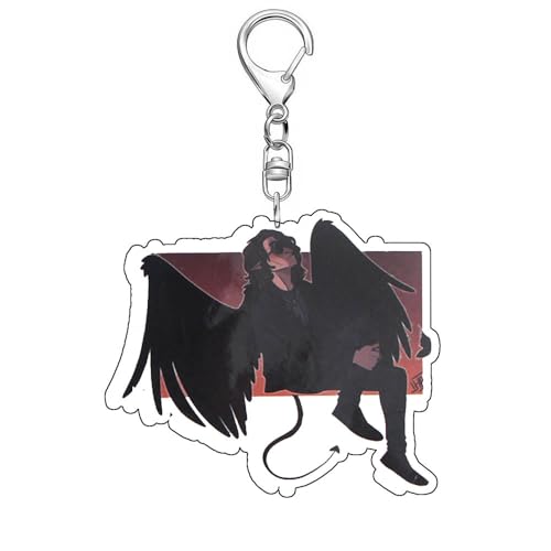 SUJEBRAN Good of Omen Schlüsselanhänger Film Figur Key Chain Kollektionen Engel Und Dämonen Niedliche Tasche Charms (1) von SUJEBRAN